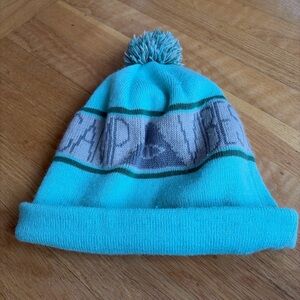 Poler teal and grey beenie